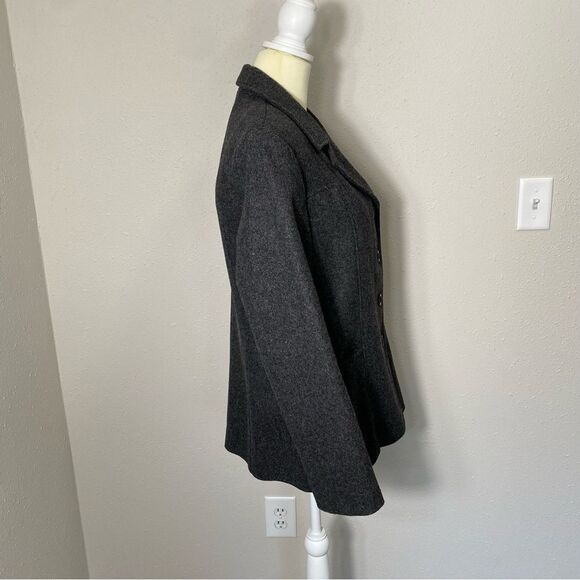 Izzi Collections Charcoal Gray 100% Wool Pea Coat Women's Size Large - Picture 6 of 16